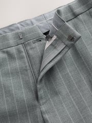 Grey Tailored Fit Wool Blend Stripe Trousers - Image 8 of 9