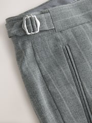 Grey Tailored Fit Wool Blend Stripe Trousers - Image 9 of 9