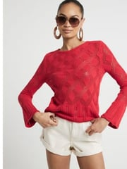 River Island Red Crochet Tie Back Top - Image 1 of 6