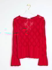 River Island Red Crochet Tie Back Top - Image 5 of 6