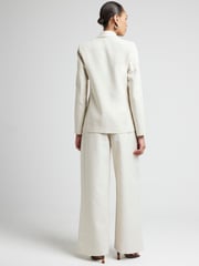 River Island Cream Wide Leg Pleated Linen Trousers - Image 2 of 6