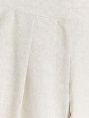 River Island Cream Wide Leg Pleated Linen Trousers - Image 6 of 6