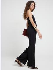 River Island Black Bandeau Wide Leg Jumpsuit - Image 4 of 6