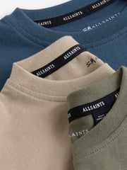 smALLSAINTS Navy/Khaki Boys Brace Crew Long Sleeve 100% Cotton T-Shirts 3 Pack - Image 8 of 8