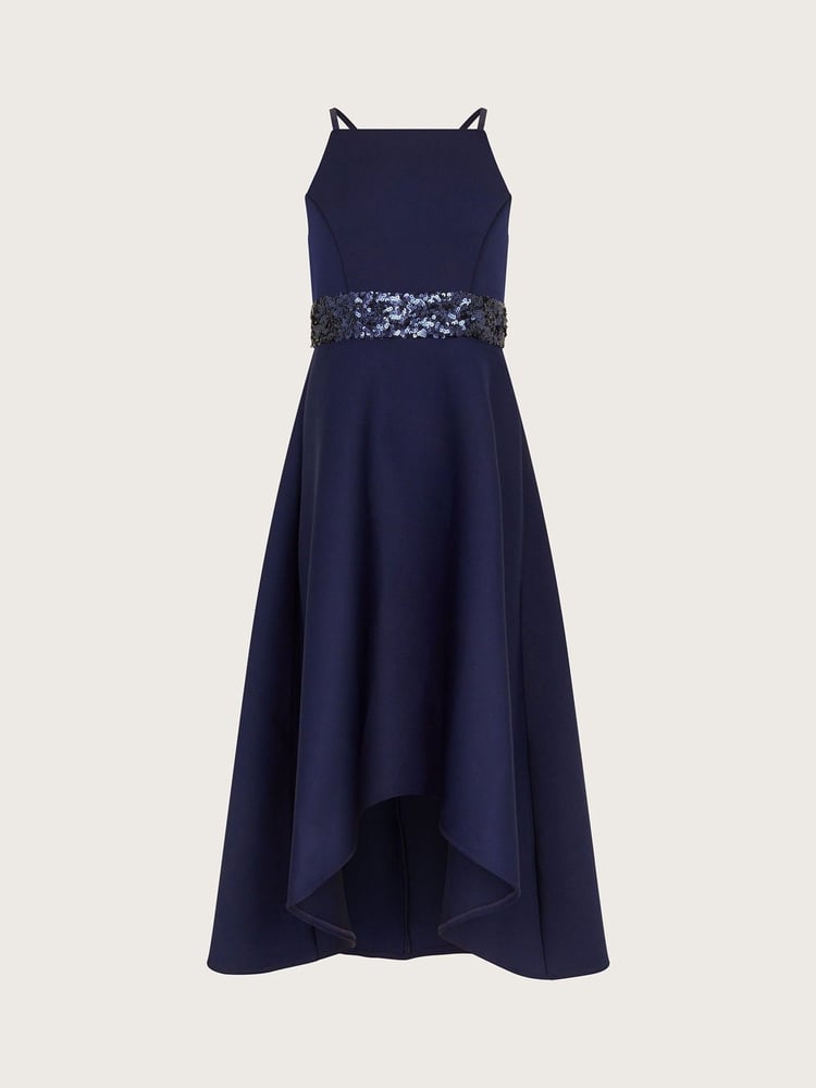 Monsoon Blue Sequin Scuba Prom Dress - Image 2 of 4 Monsoon Blue Sequin Scuba Prom Dress - Image 2 of 4