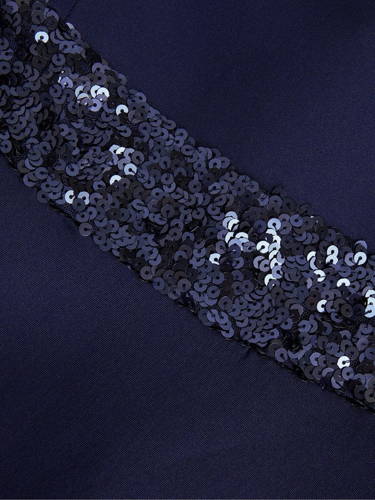Monsoon Blue Sequin Scuba Prom Dress - Image 4 of 4