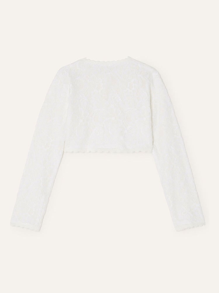 Monsoon Natural 100% Cotton Lace Cardigan - Image 2 of 3
