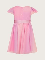 Monsoon Purple Baby Ruffle Sleeve Ombre Dress - Image 2 of 3