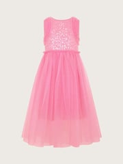 Monsoon Pink Priscilla Sequin Ruffle Dress - Image 1 of 2