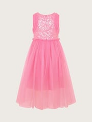 Monsoon Pink Priscilla Sequin Ruffle Dress - Image 2 of 2