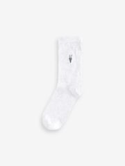smALLSAINTS Grey/Black Ramskull Embroidered Socks 3 Pack - Image 2 of 4