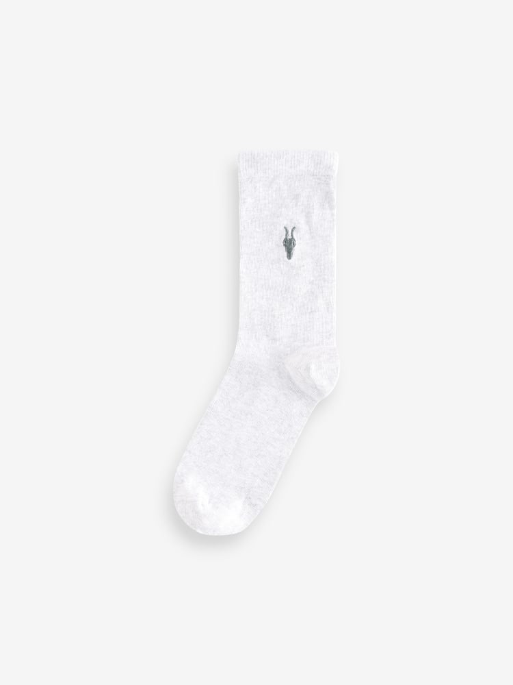 smALLSAINTS Grey/Black Ramskull Embroidered Socks 3 Pack - Image 2 of 4