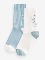 smALLSAINTS Blue/White Tierra Logo Socks 2 Pack - Image 1 of 5