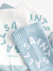 smALLSAINTS Blue/White Tierra Logo Socks 2 Pack - Image 4 of 5