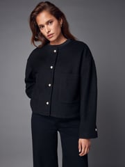Black Textured Boucle Jacket With Wool - Image 1 of 6
