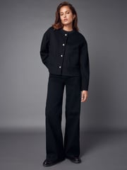 Black Textured Boucle Jacket With Wool - Image 2 of 6