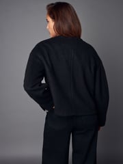 Black Textured Boucle Jacket With Wool - Image 3 of 6
