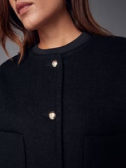 Black Textured Boucle Jacket With Wool - Image 4 of 6