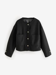 Black Textured Boucle Jacket With Wool - Image 5 of 6