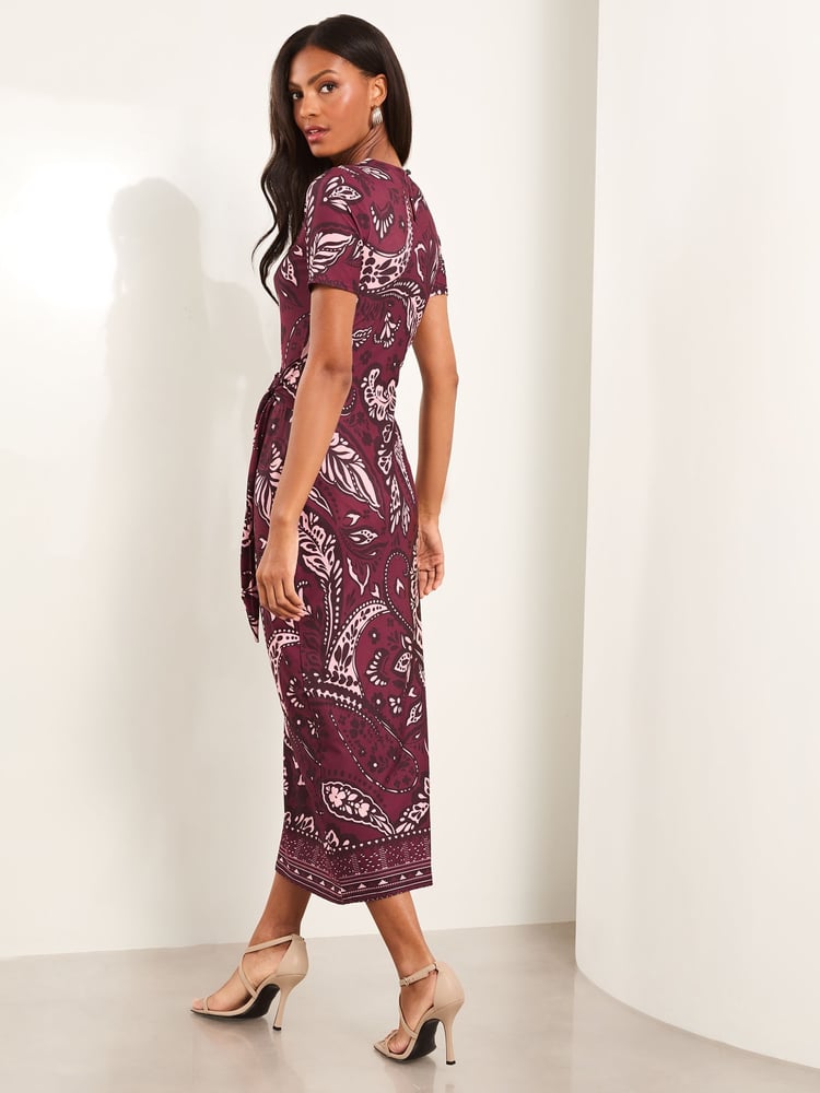 Lipsy Purple Short Sleeve Tie Side Maxi Dress - Image 4 of 4 Lipsy Purple Short Sleeve Tie Side Maxi Dress - Image 4 of 4