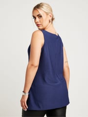 Yours Curve Blue LIMITED COLLECTION Textured Cowl Neck Top - Image 3 of 5