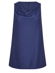 Yours Curve Blue LIMITED COLLECTION Textured Cowl Neck Top - Image 5 of 5