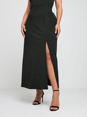 Yours Curve Black Square Neck Maxi Dress - Image 2 of 6