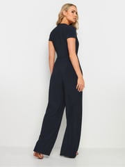 Long Tall Sally Blue ITY Pleated Belted Jumpsuit - Image 3 of 5