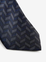 Navy Blue Silk Textured Tie - Image 3 of 4