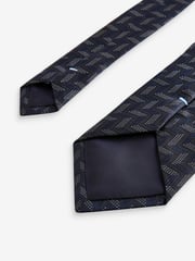 Navy Blue Silk Textured Tie - Image 4 of 4