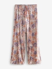 Pink Floral Sequin Wide Leg Trousers - Image 5 of 7