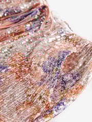 Pink Floral Sequin Wide Leg Trousers - Image 6 of 7