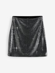Silver Mini Sequin Skirt - Image 5 of 7