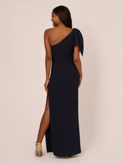 Adrianna Papell Blue One Shoulder Gown - Image 2 of 7