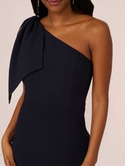 Adrianna Papell Blue One Shoulder Gown - Image 6 of 7