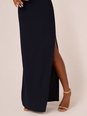 Adrianna Papell Blue One Shoulder Gown - Image 7 of 7