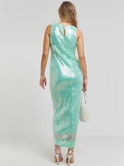 Simply Be Green Stretch Sequin Column Dress - Image 2 of 4