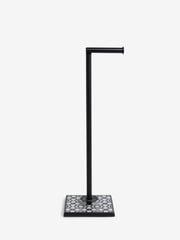 Black & White Geo Pivot Top Toilet Roll Holder - Image 4 of 7