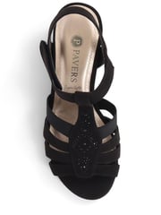 Pavers Black Embellished Strappy Sandals - Image 5 of 6