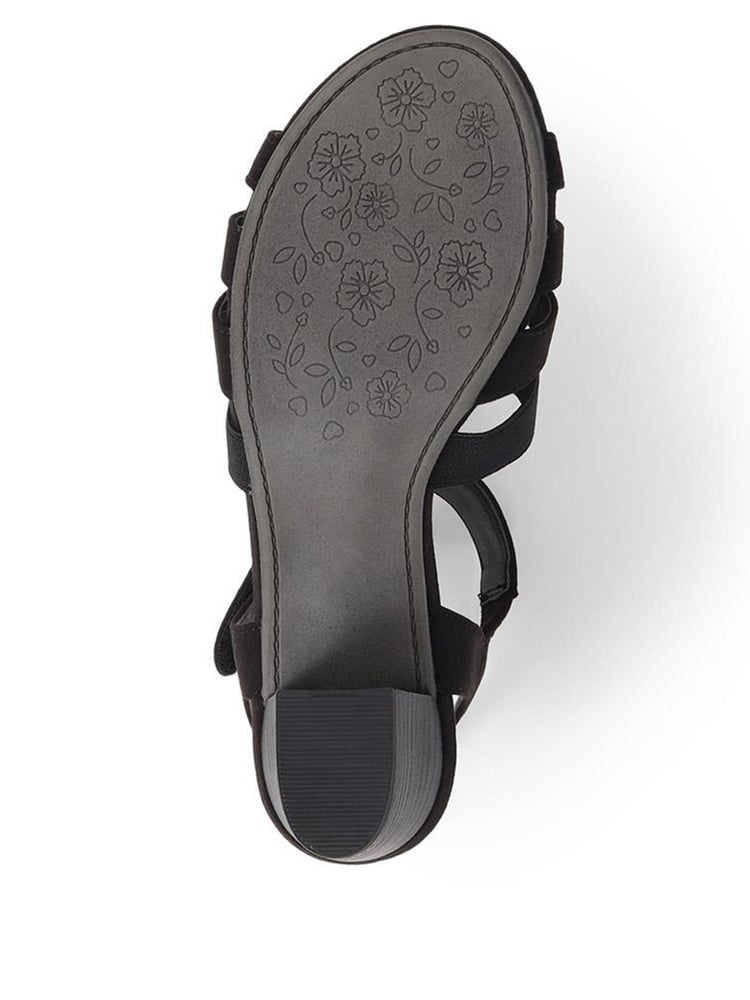 Pavers Black Embellished Strappy Sandals - Image 6 of 6