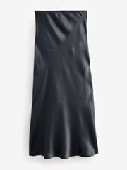 Black Satin Midi Skirt - Image 5 of 6