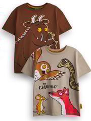 Vanilla Underground Brown Boys Gruffalo 100% Cotton T-Shirts 2 Pack - Image 1 of 6