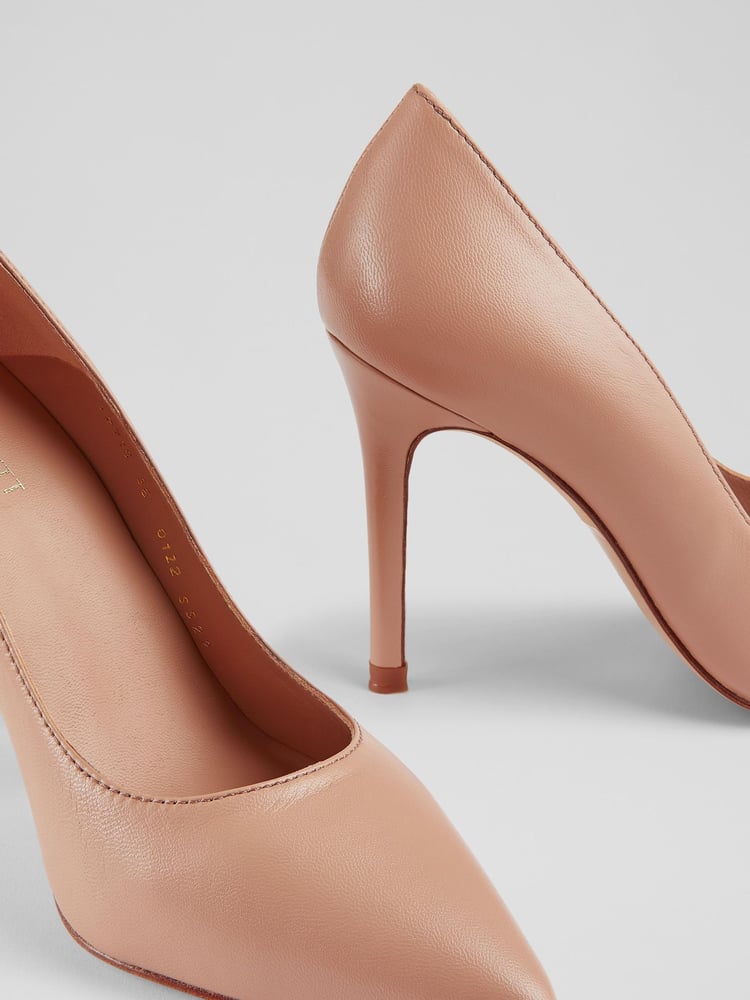 LK Bennett Beige Fern Suede Pointed Toe Courts - Image 3 of 3