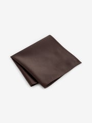 Chocolate Brown Silk Tie And Pocket Square Set - Image 5 of 6