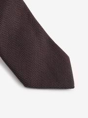 Brown/Navy Blue Navajo Style Silk Tie And Pocket Square Set - Image 2 of 5