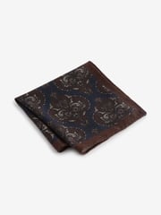 Navy Blue Polka Dot/Paisley Silk Tie And Pocket Square Set - Image 4 of 5