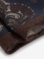 Navy Blue Polka Dot/Paisley Silk Tie And Pocket Square Set - Image 5 of 5