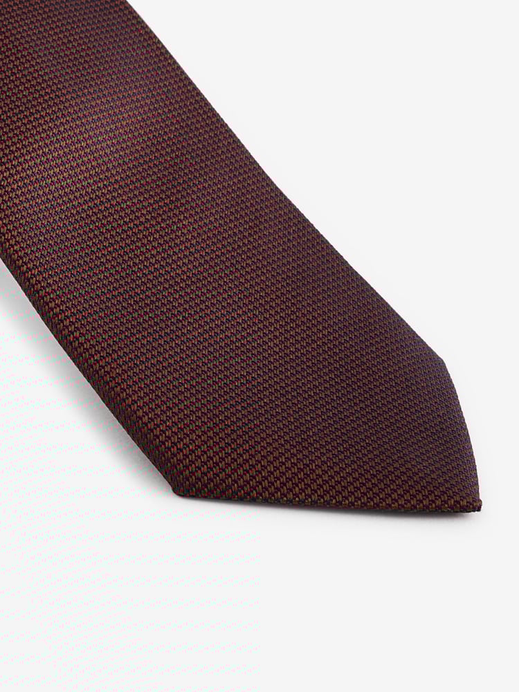 Rust Brown/Floral Silk Tie And Pocket Square Set - Image 2 of 5