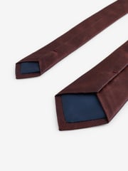 Rust Brown/Floral Silk Tie And Pocket Square Set - Image 3 of 5