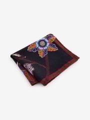 Rust Brown/Floral Silk Tie And Pocket Square Set - Image 4 of 5